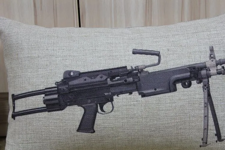 Пистолет Подушка, ретро Винтаж мир пистолет подушки, хлопок белье Подушка Home Decor диванную подушку