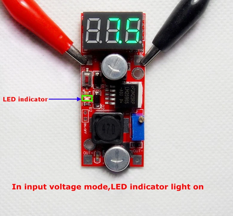 LM2596 DC-DC Регулируемый понижающий модуль питания понижающий преобразователь трехцветный светодиодный вольтметр/кнопочный переключатель [6 шт./лот]