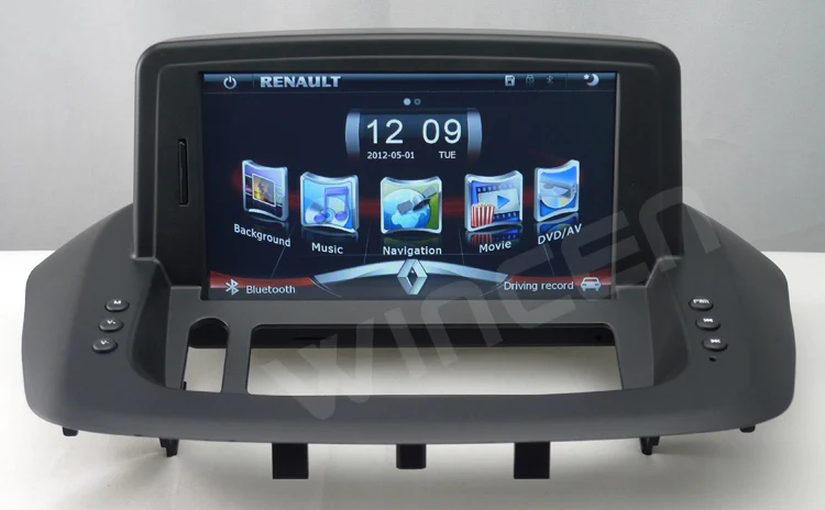 2013 новейший 1080P " автомобильный DVD gps плеер для Renault Fluence 800MHz cpu 512MB ram встроенный DVR поддержка телефонной книги бесплатно 8GB USB диск