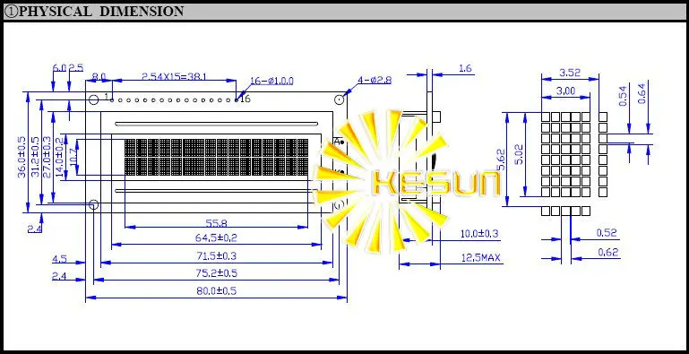 20pcs x lcd 1602 lcd 1602 синий экран с подсветкой ЖК-дисплей 1602A-5v