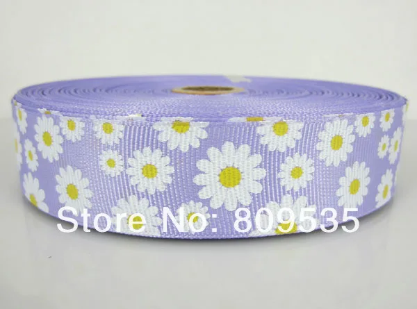 Горячая~ 50 ярдов "(25 мм) Хризантема шаблон Grosgrain лента для скрапбукинга