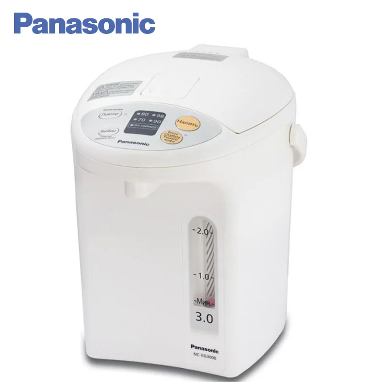 Panasonic NC-EG3000WTS Термопот, 700 Вт, 3 л, 4 температурных режима, Капельная функция для приготовления кофе, Электрический дозатор воды, Внутреннее покрытие BINCO, Функция самоочистки