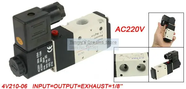 AC 220 V 2 позиция электромагнитный Пневматический воздушный Управление клапан 3V210-06 G1/8''