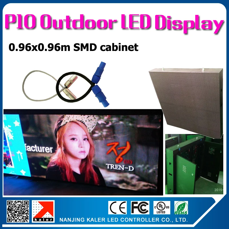 

TEEHO led Outdoor 3535SMD RGB P10 LED display panel 38x38 inches waterproof led video panel p10 outdoor smd with airplug cables