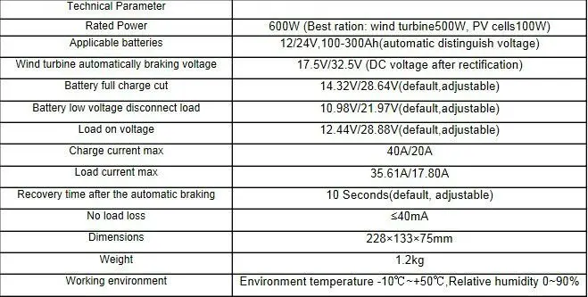 Гибридный солнечный контроллер заряда ветровой энергии 500 Вт+ 100 Вт, контроллер заряда ветровой энергии, регулятор