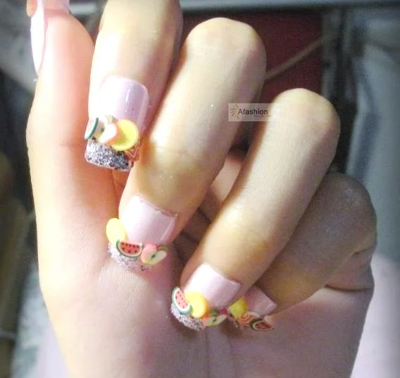 10 пачек наконечников для ногтей Fimo милые 12 цветов украшения для металл арт аксессуары принтер глина палец DIY Патч