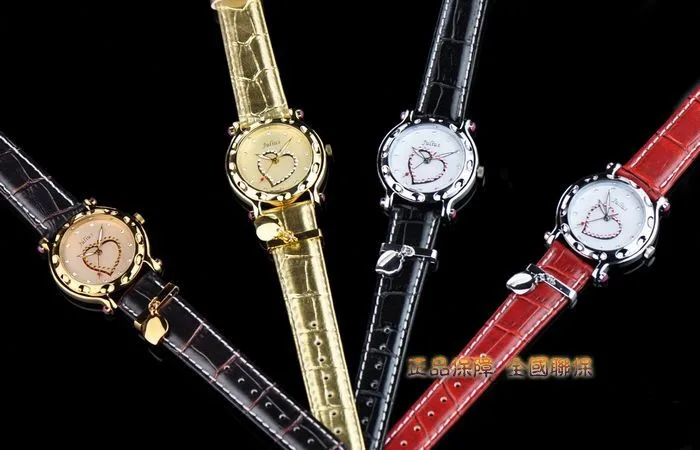Топ Леди женские часы Япония кварцевые часы изысканное модное платье кожаный браслет часы сердце девушки подарок на день рождения Юлий коробка 397