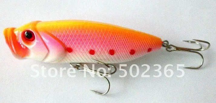 Горячая топ воды 30 шт. поппер кривошипно жесткого пластика baits14.3g / 8 см 4 крючки колебание рыболовные приманки бас рыболовные снасти воблеры рыбалка pesca