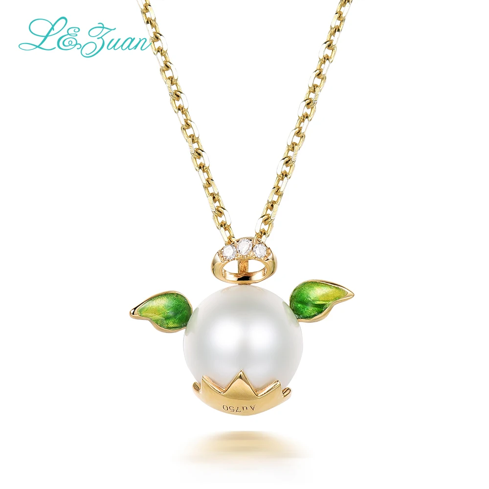 I zuan sterling silver jewelry natural pearl jewelry angel wings pendant choker necklace fine jewelry for