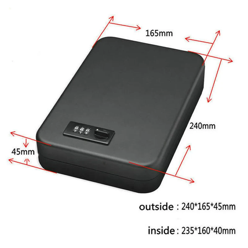 Ospon Portable Security Box Money Gun Digital Small Safe Box Cold-rolled Steel Car Safe Box Valuables Money Jewelry Storage Box