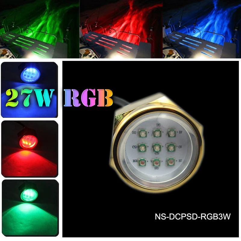 Hot sale 27w boat under water lights,super bright drain plug light