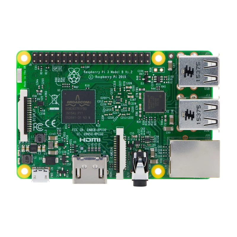 Raspberry Pi 3 Model B 1 ГБ ОЗУ 1,2 ГГц четырехъядерный процессор ARM 64 бит с корпусом прозрачный корпус+ 5 В 2.5A адаптер питания+ радиатор