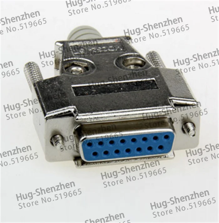Топ D-Sub 15-pin DB15 2 ряда вилка американского стандарта(female) твердого pin Модуль+ съемный металлический корпус-5 шт