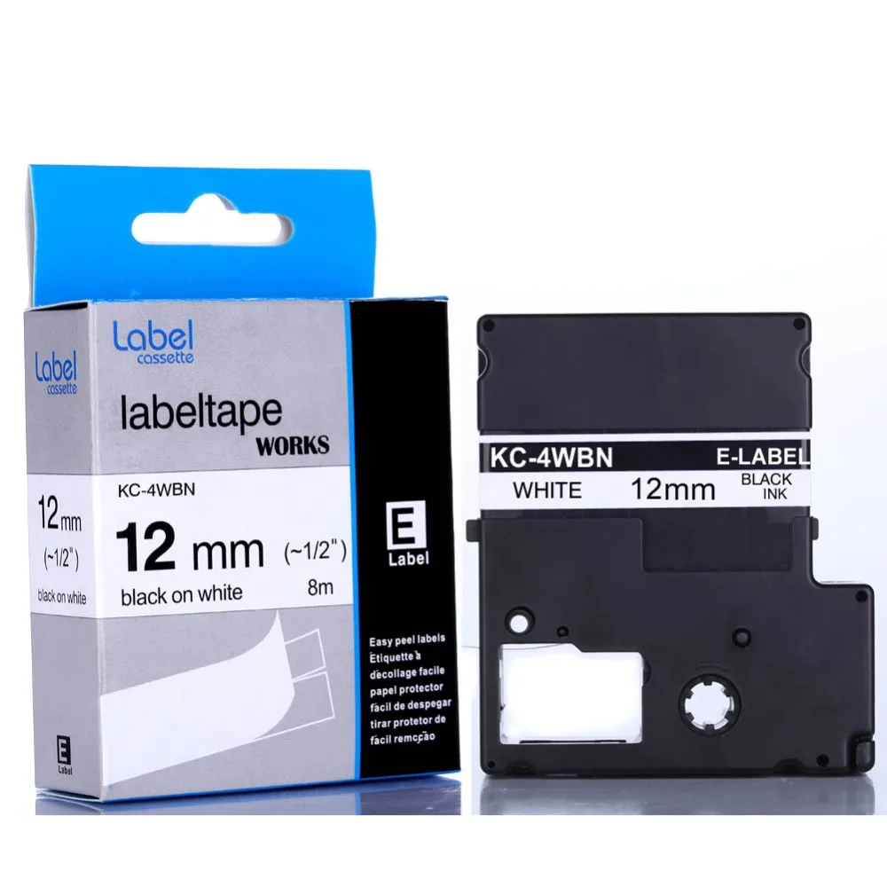 40pcs (Freeshipping) Self-adhesive Laminated Black on White12mm Printing Compatible Epson Label Cartridge LC-4WBN | Компьютеры и офис