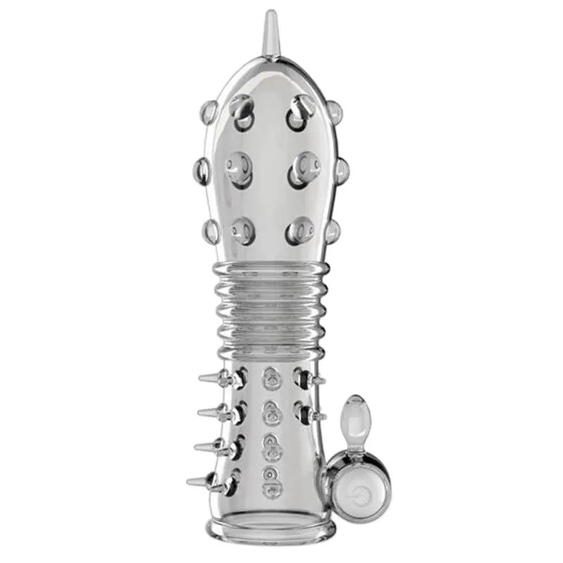 Презервативы мужские удлинитель пениса Кристальный Пенис с шипами силиконовый