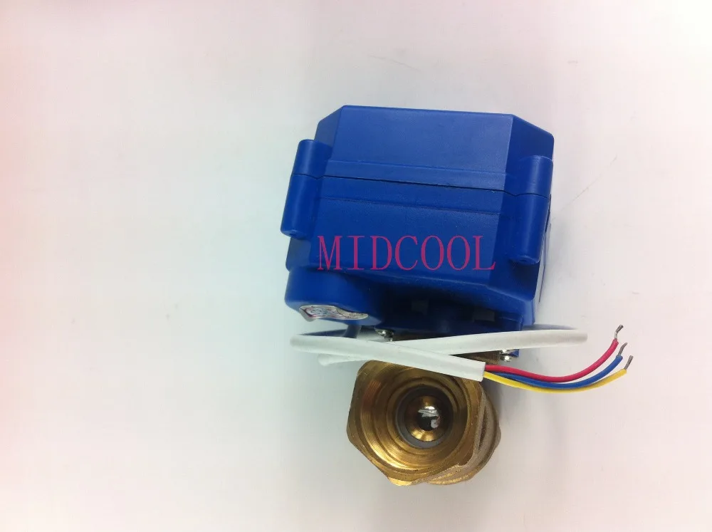 Brass Motorized Ball Valve 1-1/4" DN32 DC3-6V electrical controlling(two-way) valve wires CR-01/CR-02/CR-05