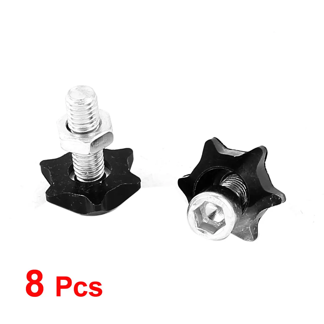 

X Autohaux Cars Motorcycle License Plate Bolts Screws Caps Decor Black 8Pcs