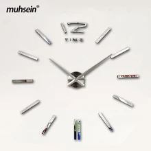 muhsein 2016 New Arrivals Wall Clocks Creative Modern Wall Stickers Unique Big DIY 3D Digital Mirror Art Home Decor Freeshipping