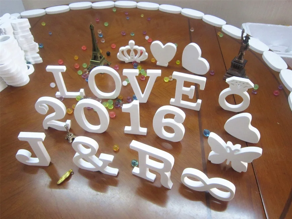 Новый стиль 10 см имитация деревянных букв Свадебные буквы белая бабочка Корона