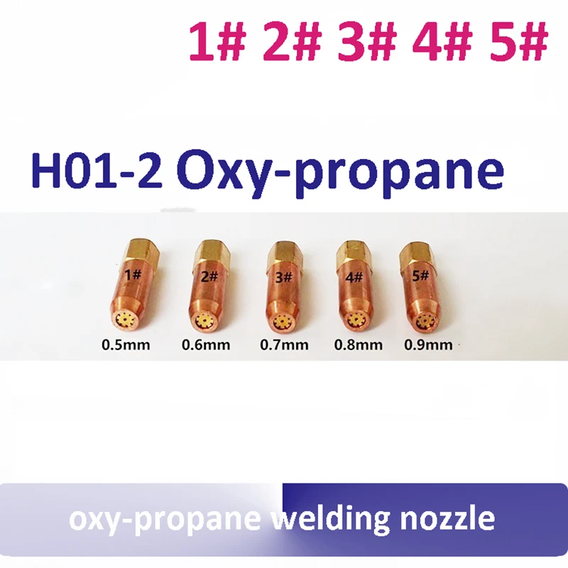 

Cylindrical type 5pcs/lot 1# 2# 3# 4# 5# oxy propane gas welding nozzles welding tips for welding gun H01-2 welding torch