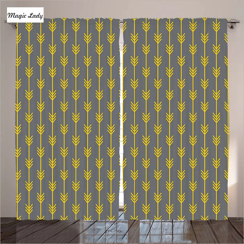 Rideaux Vintage Salon Voilages Moderne Flèche Motif Vertical