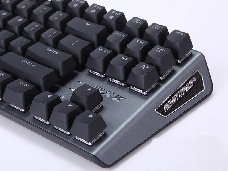 Новинка, Rantopad MXX 87 Key, USB Проводная Механическая игровая клавиатура с подсветкой, АБС-пластик, два цвета, клавишные колпачки, N-Key rolllover