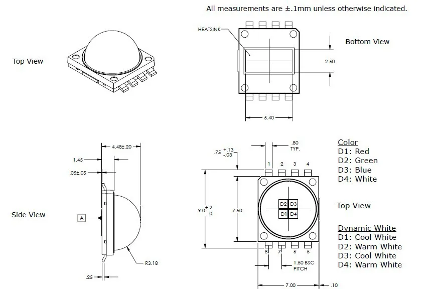 Cree XLamp MC-E RGBW Led на 20 мм Звезда PCB