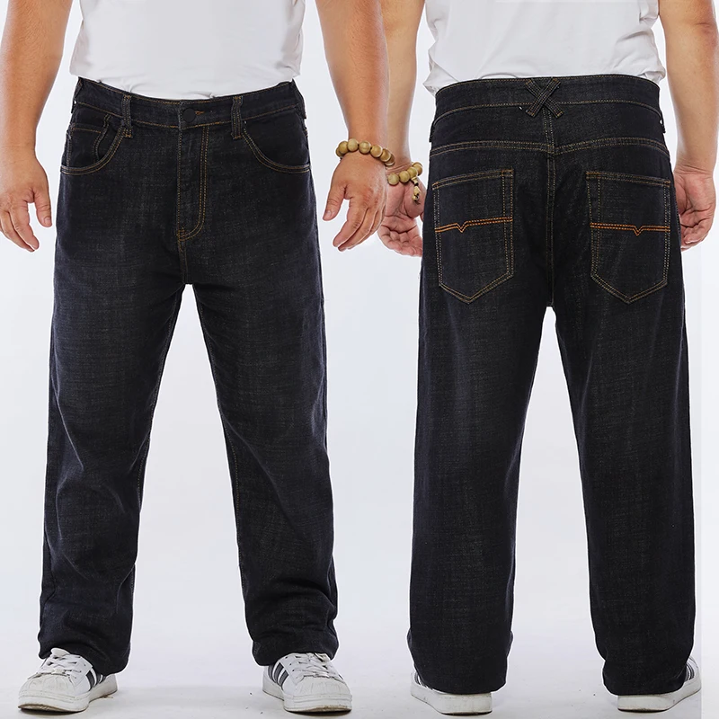 2017 Большой мужские Джинсы Брюки Твердые Черный Цвет Плюс Размер Доступных 27-48
