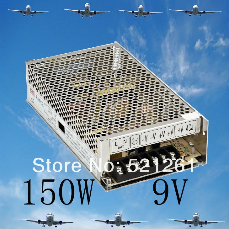 Мощность suply 150 Вт 9 В 16.7A ac в dc Блок питания ac dc преобразователь высокого качества S-150-9