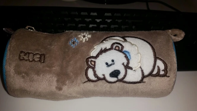 NICI plush animal cylinder Pencil bag bear polar bear koala sheep storage bag 1p