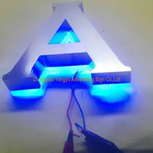 3D Матовый из нержавеющей стали светодиодный знак с подсветкой