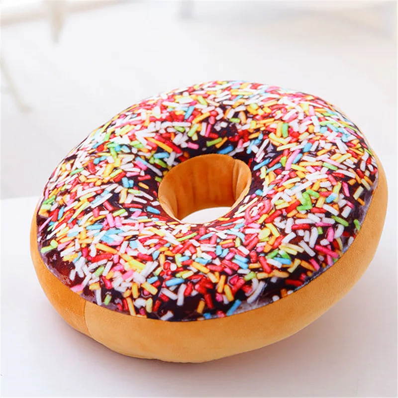 Beste Zoete chocolade Donuts kussen 60 cm 3D voedsel ronde kussen Seat Sofa Kussens kids Verjaardagscadeau speelgoed home textiel decor Cartoon