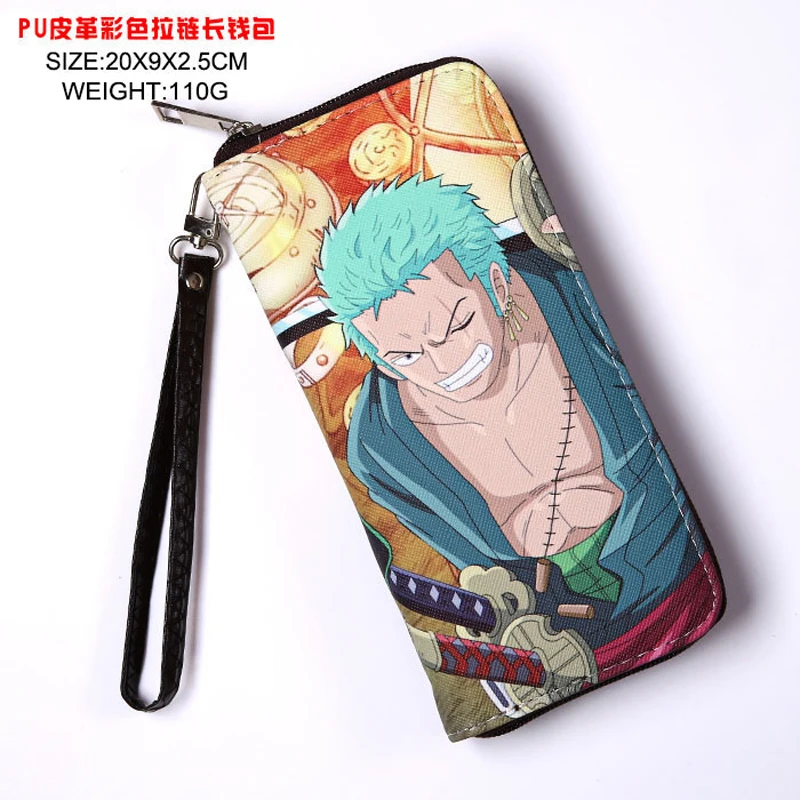 Long Style Leather Wallet Anime One Piece Colorful Short Zipper Purse