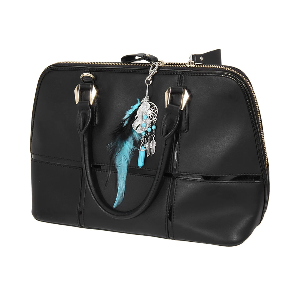 Урожай Boho Перо Кисти Синтетический Опал Подвеска Брелок Брелок|key chain|key keychainkeyring