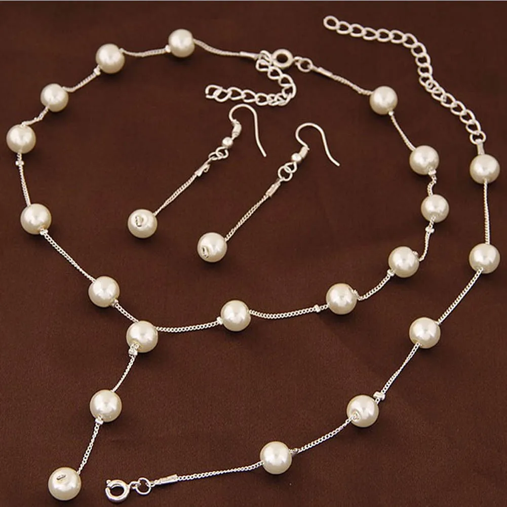 Brand New 2 Color Jewellery Sweet Elegant Women Imitation Pearl Jewelry