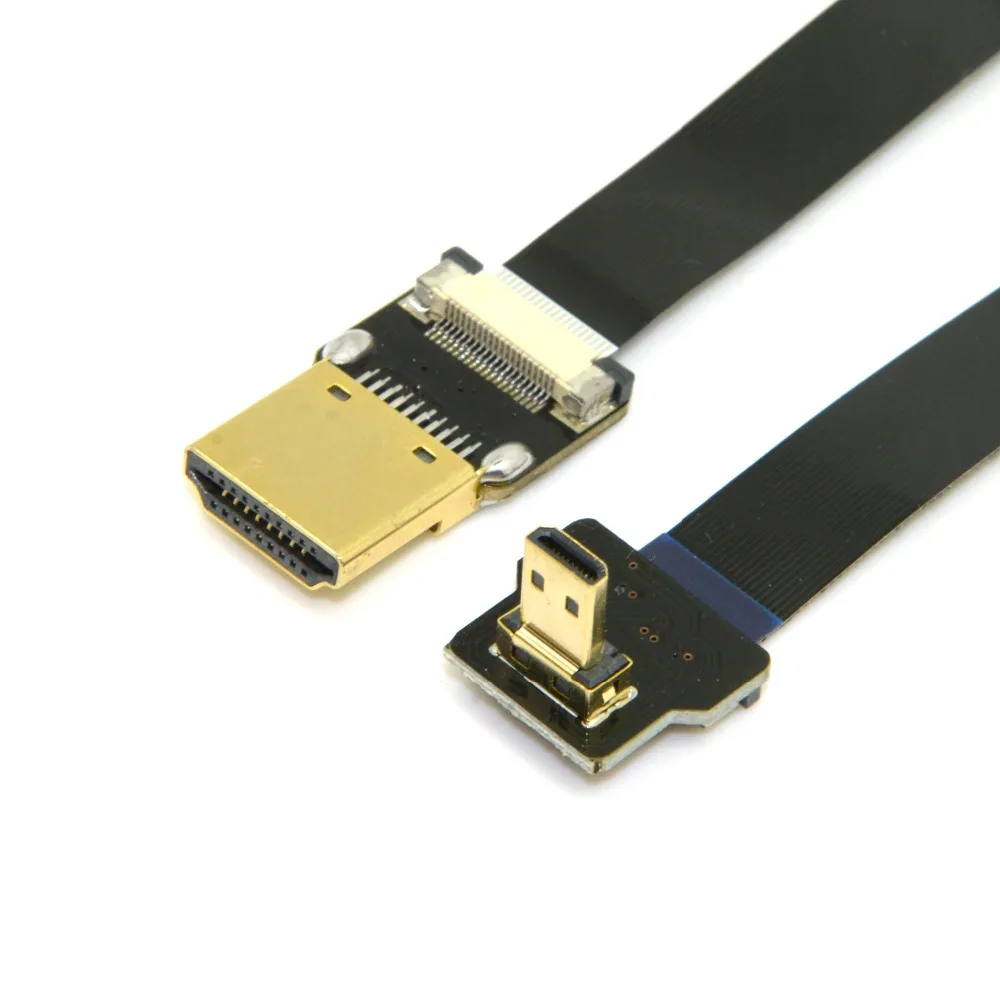 FPV Flach Slim HDMI Kabel Micro Zu Micro HDMI 90 Degree Angle Für FPV Monitor 