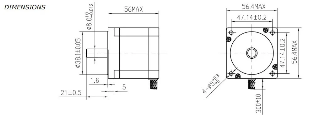 5 шт. Nema23 шаговый двигатель 4.2A 4 провода для ЧПУ маршрутизатор/3d принтер 23HS6442