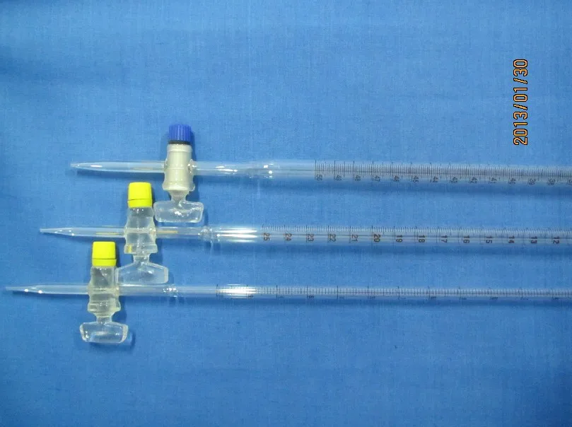 50 мл стеклянная бюретка, со стеклянным прямым отверстием stopcock buret лабораторное оборудование, лабораторная стеклянная посуда