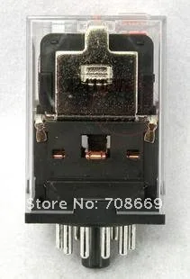 10 шт./набор, база+ катушки реле мощности MKS3P 11pin 2NO 2NC 10A(нет) 5A(NC) DPDT DC12V