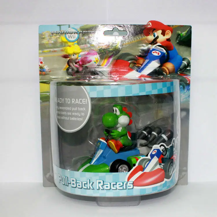 100 шт/партия, супер Марио Bros Марио и Yoshi Yossy Kart оттяните назад автомобиль 2 стиля