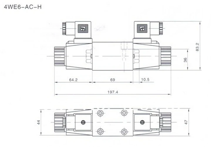 Rc 1/4 4WE6G тип двухконцевый направленный клапан с мокроконтактным DC или AC напряжение соленоиды, в коробке