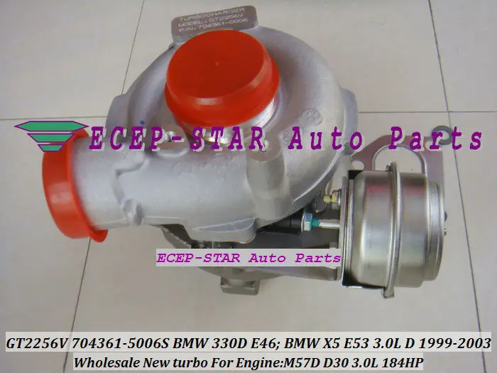 GT2256V 704361-5006S TURBINE Turbo Fit For bmw 330D E46 X5 3.0D E53,EngineM57D D30 3.0L 184HP 1999-2003 Turbocharger (6)