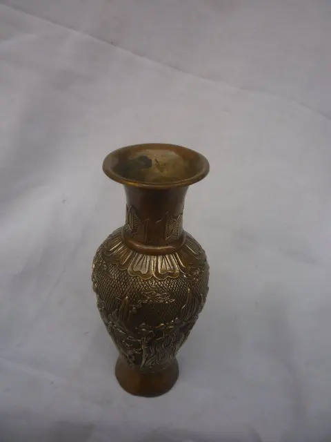 Редкий Старый MingDynasty медь ваза, с резьбой и марки, декоративные, лучшая коллекция и украшения