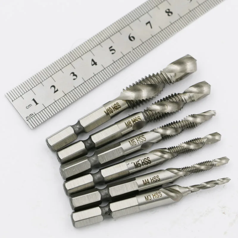 

Drill Bits Hss Tap Countersink Deburr Set Metric Combination Bit M3 M4 M5 M6 M8 M10 High Speed Steel