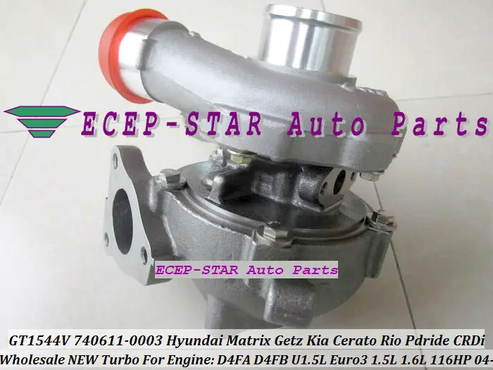 GT1544V 740611-0003 782403 740611 Turbocharger For HYUNDAI Matrix Getz KIA Cerato Rio Pdride CRDi 2004- D4FA D4FB U1.5L with Gaskets (5)