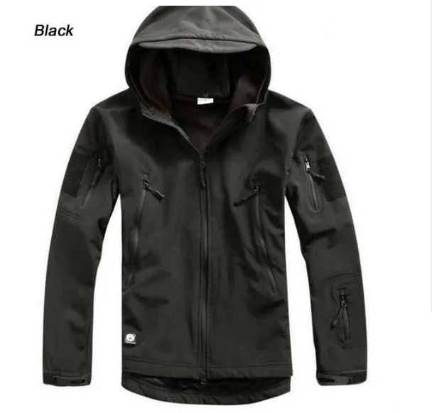 

Free shipping Upgrade Version TAD Soft Shell Skin of the Shark Skin Jacket Waterproof Outdoor Coat Black Color
