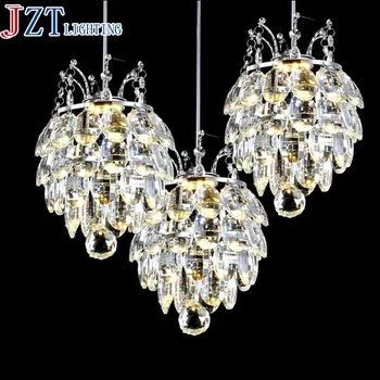 

M Best Price Modern Pendant Chandelier 90-26V LED Crystal Chandeliers Three Head Disc Tray and Rectangular Plate Optional