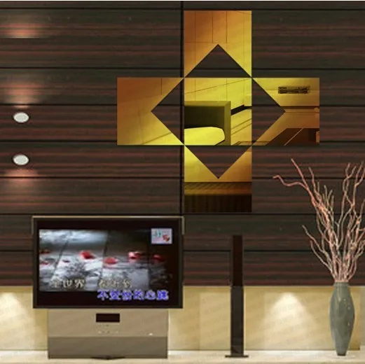 3D DIY Кристалл Творческий настенное зеркало наклейка, акриловые зеркало стикер украшения дома зеркало