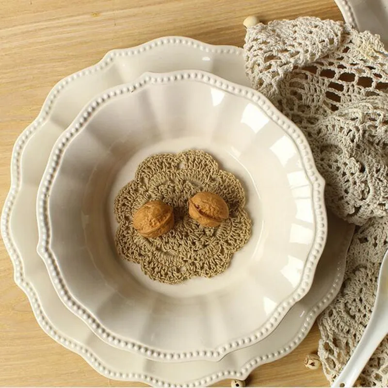 Керамический поднос для фруктов, керамическая рельефная керамическая тарелка в западном стиле, кухонный инструмент, стол, столовая посуда, керамические тарелки, кухонные инструменты, десерт
