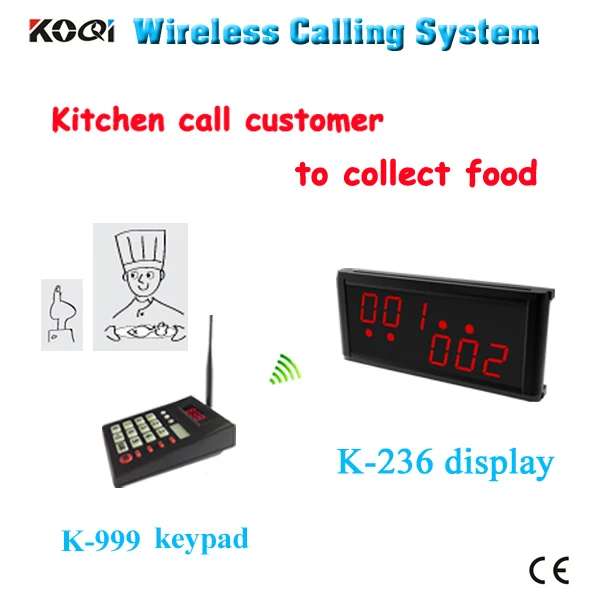 1 Wireless keyad 1 display receiver Coffee shop Restaurant Bar Pager